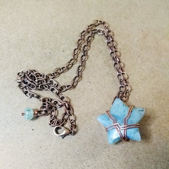 Chunky Green Labradorite Star! Unique Statement Necklace - Reiki + Meditations - Picture 5 of 15